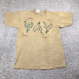 Vintage Andrea Bragg Designs Shirt Adult Large Brown Single Stitch Lizards Tee